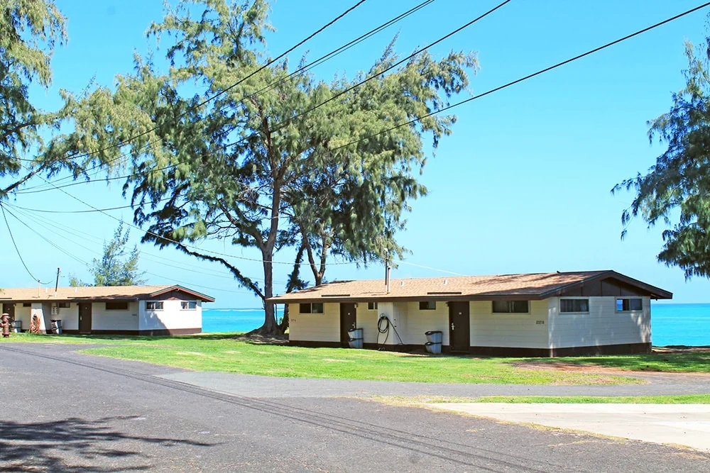 Cabins at Bellows Air Force Station. Accommodation arrangements for the retreat are confirmed separately.