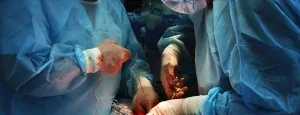 Surgical team working in an operating room