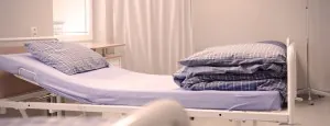 Empty hospital bed