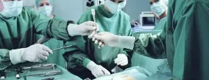 Surgical team working in an operating room