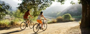 Couple Biking on a marriage retreat in california