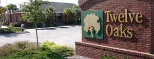 Twelve Oaks Recovery Center entrance sign