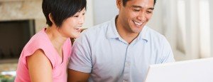 Married couple seeking marriage advice tips online