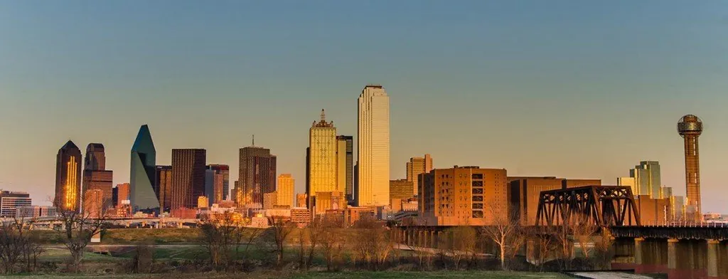 Dallas skyline at sunset