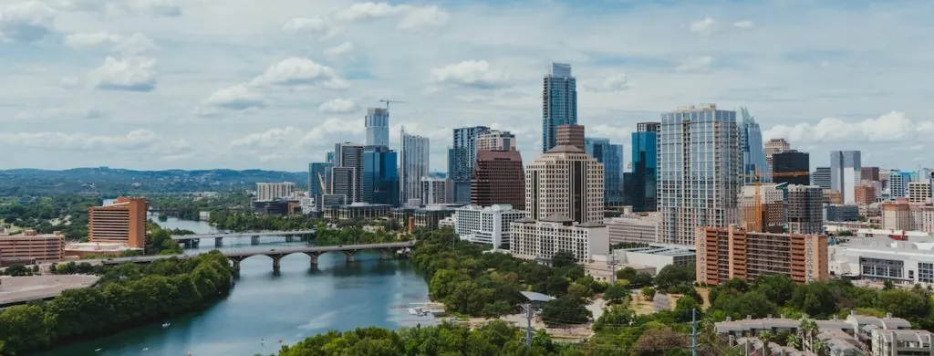 Austin skyline beside the river
