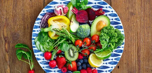 Plate of colorful vegetables