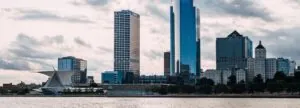 Milwaukee skyline beside the water