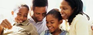 Parents and children reading together