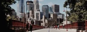 Minneapolis skyline and a bridge