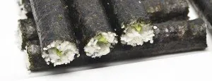 Seaweed-wrapped sushi rolls