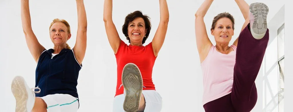 Women exercising together in a studio