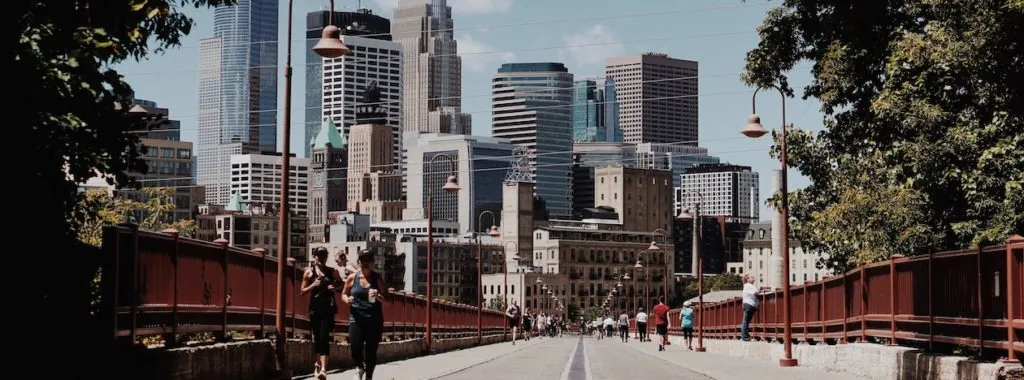Minneapolis skyline and a bridge