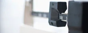 Weights on a medical balance scale