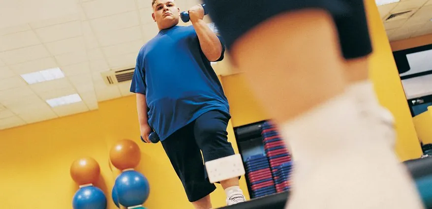 Participants in an indoor fitness class