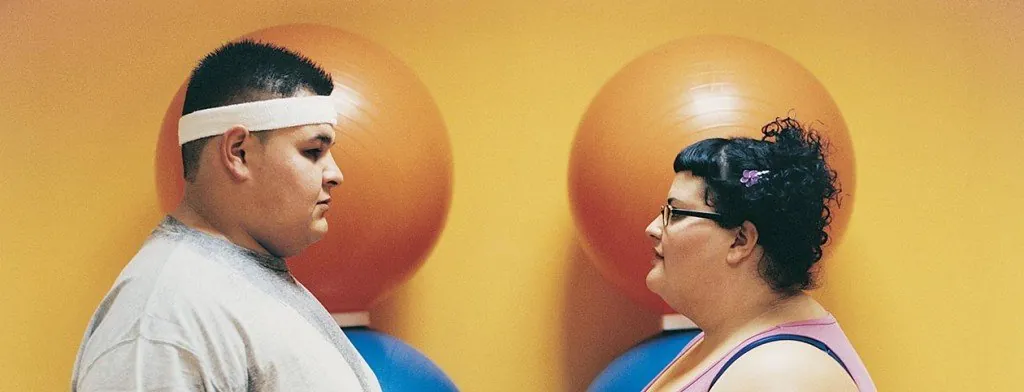 Two people attending a weight loss camp