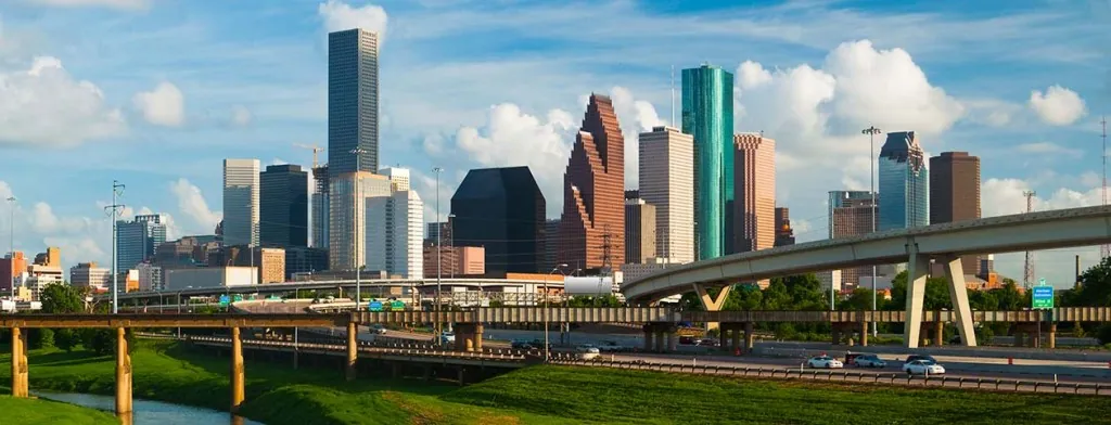 Houston skyline and highway