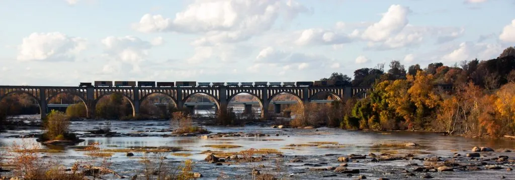 River and buildings in Richmond, Virginia